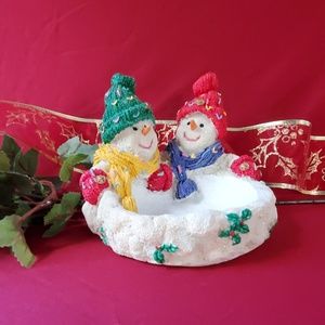 Mr. & Mrs. Snowman Dish